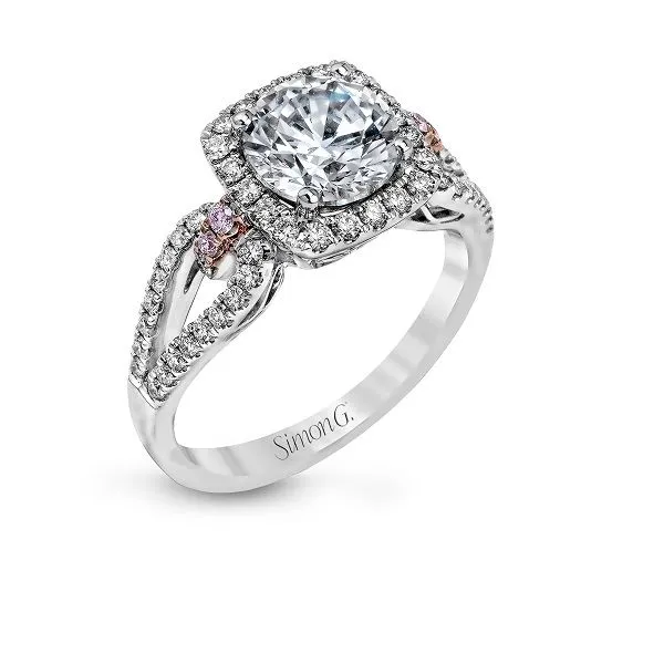 18k White-Rose Gold Diamond Engagement Ring Mounting Dickinson Jewelers Dunkirk, MD