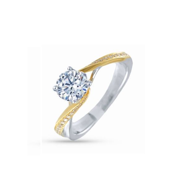 14k White-Yellow Diamond Engagement Ring Mounting Dickinson Jewelers Dunkirk, MD