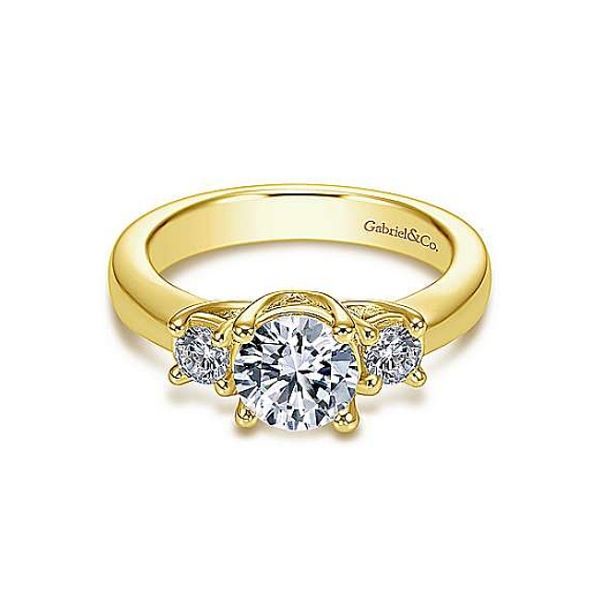 14k Yellow Gold Three Stone Diamond Engagement Ring Mounting Dickinson Jewelers Dunkirk, MD