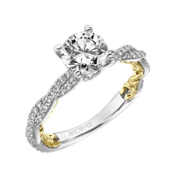 14k White-Yellow Gold Diamond Engagement Ring Mounting Dickinson Jewelers Dunkirk, MD