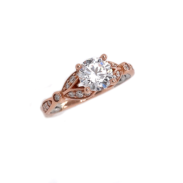 14k Rose Gold Diamond Engagement Ring Mounting Dickinson Jewelers Dunkirk, MD