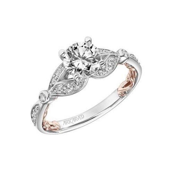 14k White-Rose Gold Diamond Engagement Ring Mounting Dickinson Jewelers Dunkirk, MD
