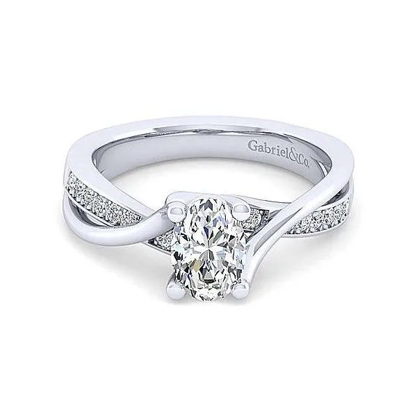 Gabriel & Co. Delicate Diamond Engagement Ring Setting Dickinson Jewelers Dunkirk, MD