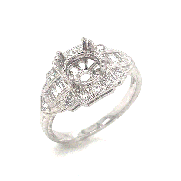 18k White Gold Diamond Engagement Ring Mounting Dickinson Jewelers Dunkirk, MD