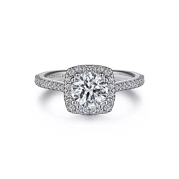 Platinum Halo Engagement Ring Mounting Dickinson Jewelers Dunkirk, MD