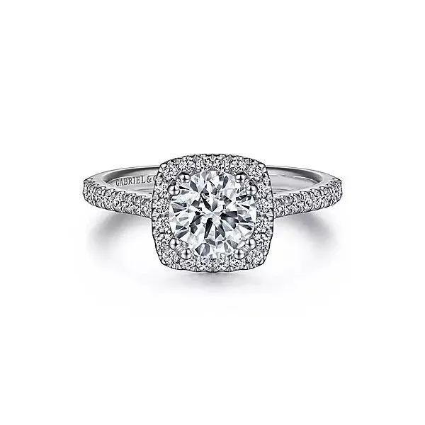 Platinum Halo Engagement Ring Mounting Dickinson Jewelers Dunkirk, MD