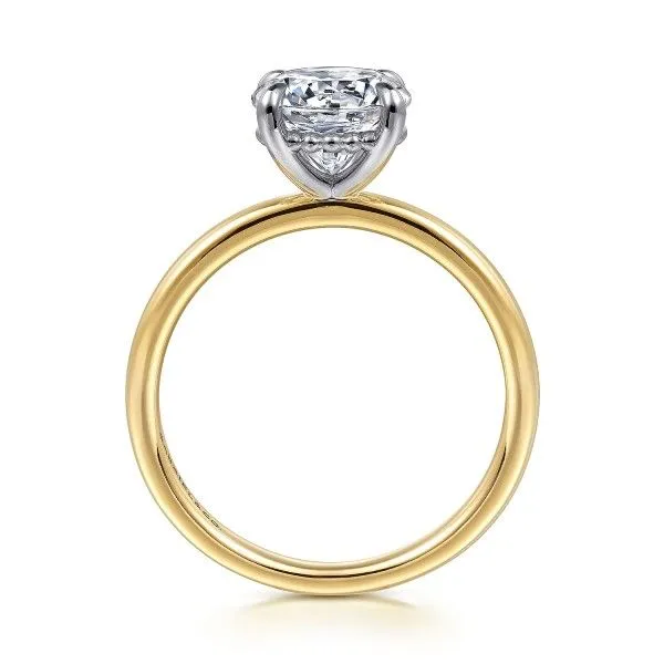 14K Two-Tone Round Solitaire Semi-mount Ring Image 2 Dickinson Jewelers Dunkirk, MD