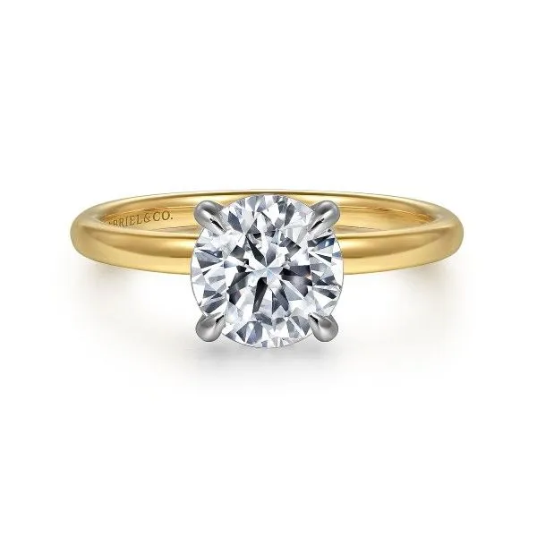 14K Two-Tone Round Solitaire Semi-mount Ring Dickinson Jewelers Dunkirk, MD
