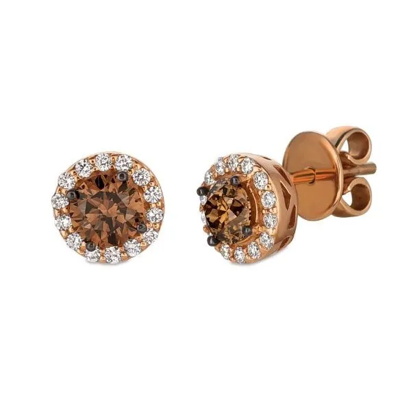 14k Strawberry Gold® Chocolate And Vanilla Diamond® Earrings Dickinson Jewelers Dunkirk, MD