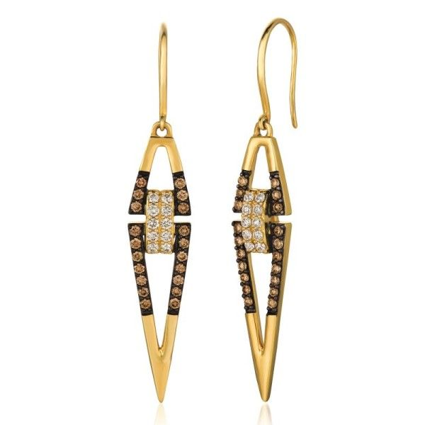 14k Honey Gold™ Vanilla And Chocolate Diamond® Earrings Dickinson Jewelers Dunkirk, MD