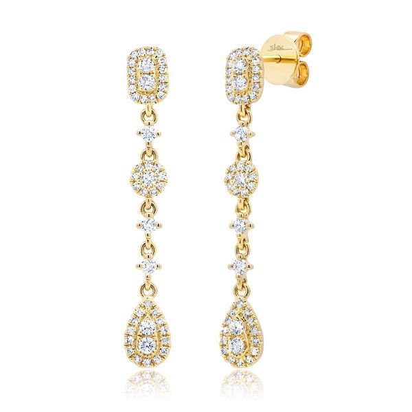 14k Yellow Gold Diamond Dangle Earrings Dickinson Jewelers Dunkirk, MD
