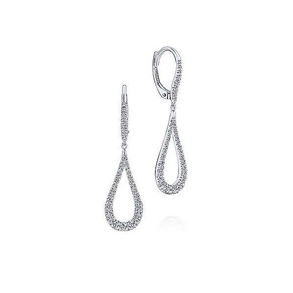 14k White Gold Diamond Dangle Earrings Dickinson Jewelers Dunkirk, MD
