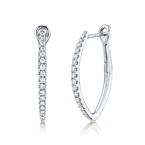 14k White Gold Diamond Hoop Earrings Dickinson Jewelers Dunkirk, MD