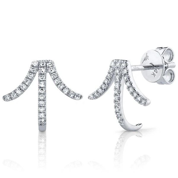 14k White Gold Diamond Stuggie Earrings Dickinson Jewelers Dunkirk, MD