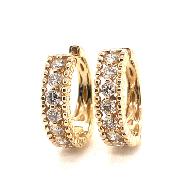 14k Gold Nude Diamond™ Huggie Earrings Dickinson Jewelers Dunkirk, MD