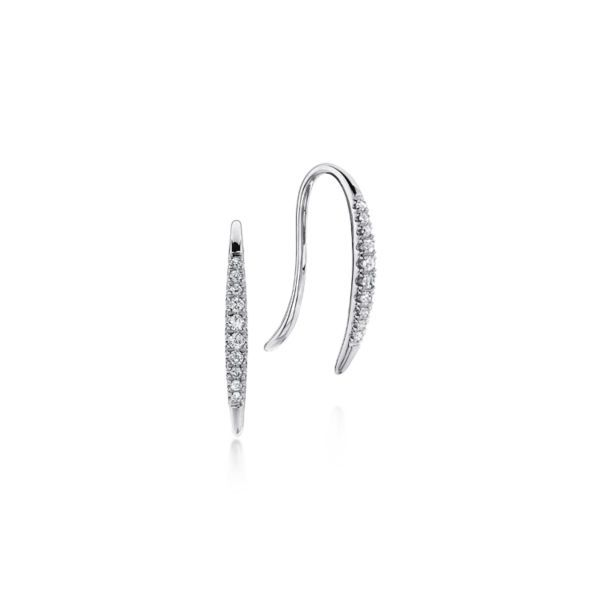 14k White Gold Diamond Drop Earrings Dickinson Jewelers Dunkirk, MD