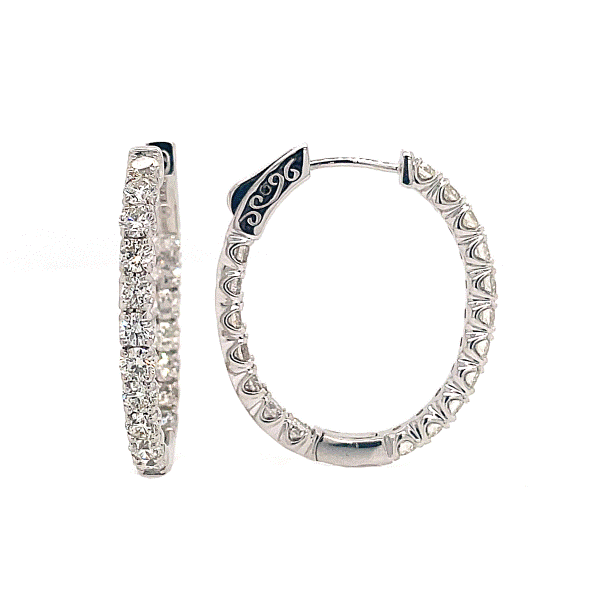 14k White Gold Inside-Out Hoop Earrings Dickinson Jewelers Dunkirk, MD