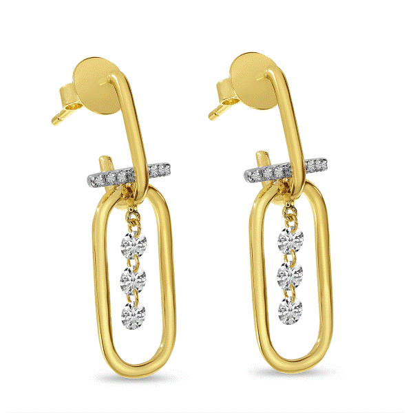 14k Yellow Gold Diamond Earrings Dickinson Jewelers Dunkirk, MD