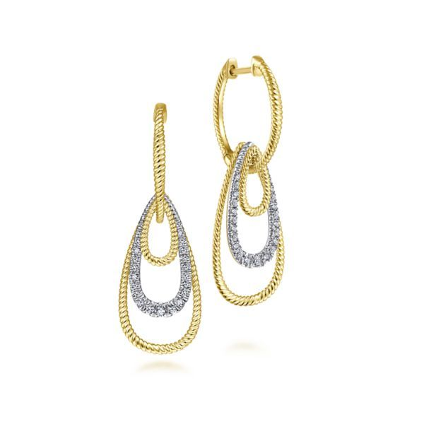 14k Yellow-White Gold Diamond Earrings Dickinson Jewelers Dunkirk, MD