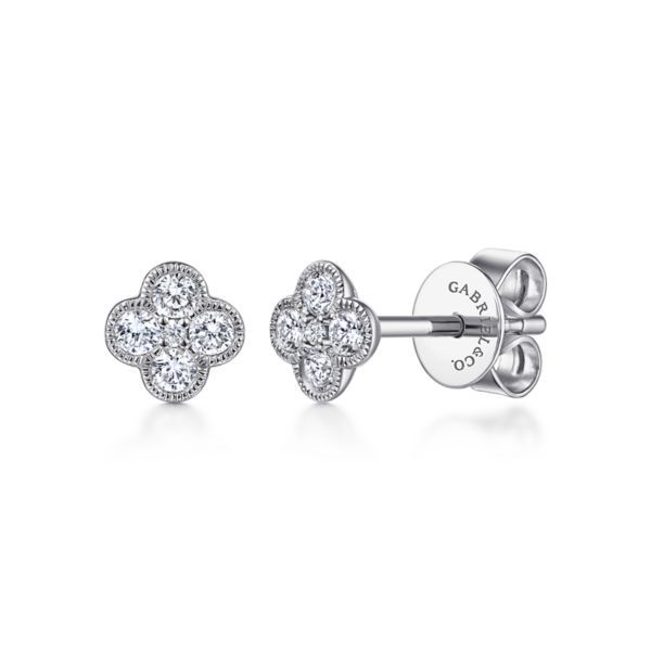 14k White Gold Diamond Earrings Dickinson Jewelers Dunkirk, MD