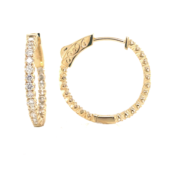14k Yellow Gold Diamond Inside-Out Huggie Earrings Dickinson Jewelers Dunkirk, MD