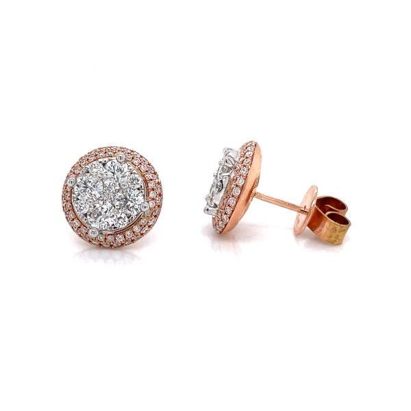 14k Rose Gold Diamond Earrings Dickinson Jewelers Dunkirk, MD