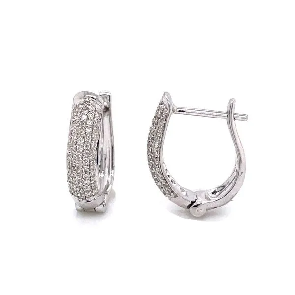 14k White Gold Diamond Hoop Earrings Dickinson Jewelers Dunkirk, MD