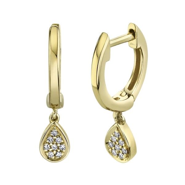 14k Yellow Gold Diamond Huggie Earrings Dickinson Jewelers Dunkirk, MD