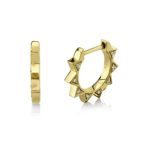 14k Yellow Gold Diamond Huggie Earrings Dickinson Jewelers Dunkirk, MD