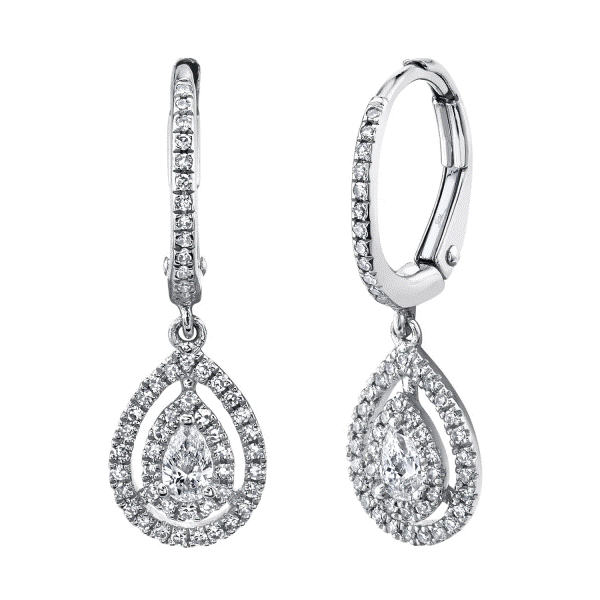 14k White Gold Diamond Dangle Earrings Dickinson Jewelers Dunkirk, MD