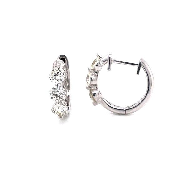 14k White Gold Diamond Hoop Earrings Dickinson Jewelers Dunkirk, MD