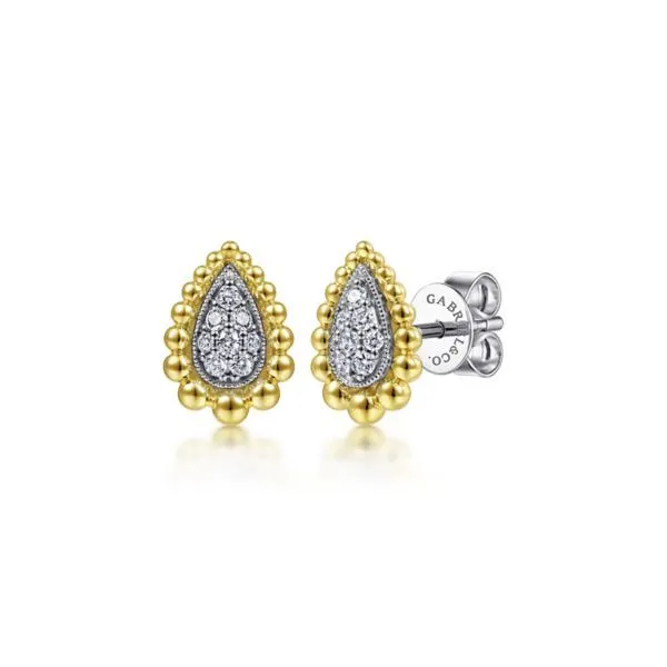 14k Yellow-White Gold Diamond Earrings Dickinson Jewelers Dunkirk, MD