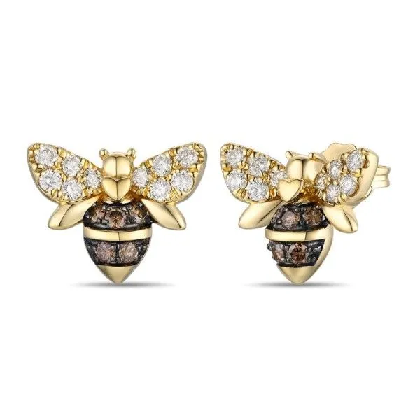 14k Gold Chocolate and Nude Diamonds™ Bee Earrings Dickinson Jewelers Dunkirk, MD