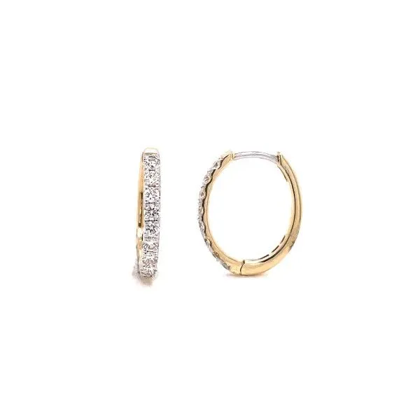 14k Yellow Gold Diamond Hoop Earrings Dickinson Jewelers Dunkirk, MD