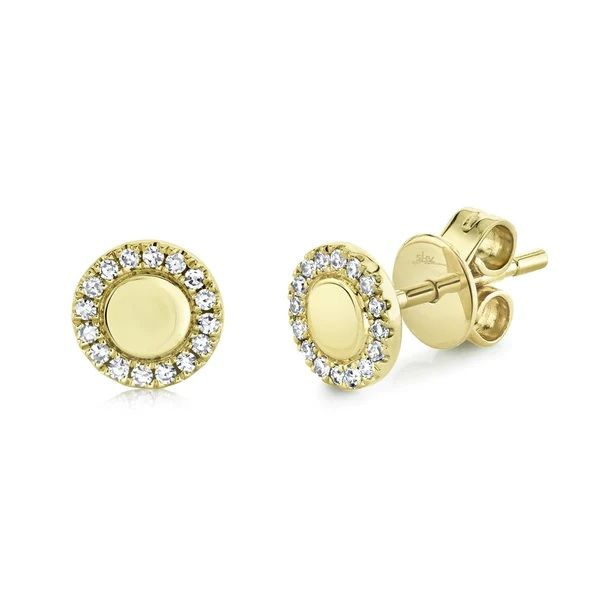 14k Yellow Gold Diamond Halo Stud Earrings Dickinson Jewelers Dunkirk, MD