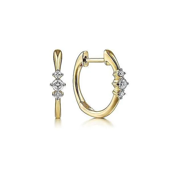 14k Yellow Gold Diamond Huggie Earrings Dickinson Jewelers Dunkirk, MD