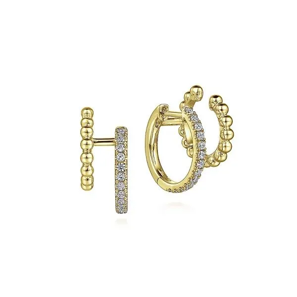 14k Yellow Gold Diamond Huggie Earrings Dickinson Jewelers Dunkirk, MD