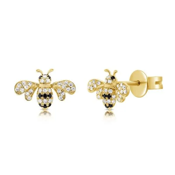 14k Yellow Gold Diamond Bumble Bee Earrings Dickinson Jewelers Dunkirk, MD