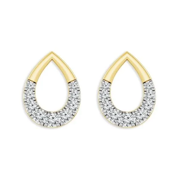 10k Yellow-White Gold Diamond Earrings Dickinson Jewelers Dunkirk, MD