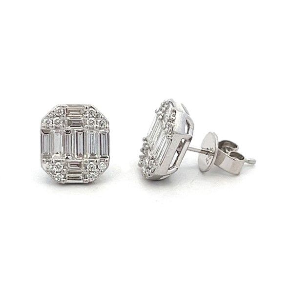 14k White Gold Diamond Earrings Dickinson Jewelers Dunkirk, MD