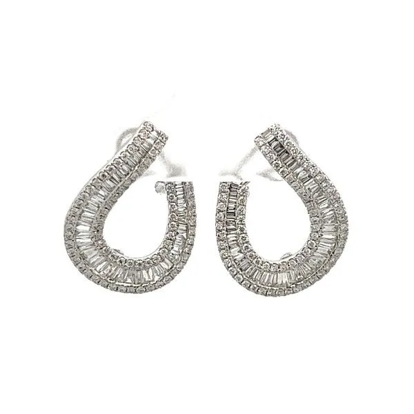 14k White Gold Diamond Hoop Earrings Dickinson Jewelers Dunkirk, MD