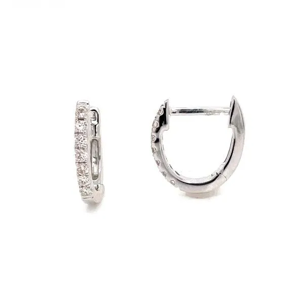 14k White Gold Diamond Hoop Earrings Dickinson Jewelers Dunkirk, MD