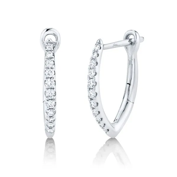 14k White Gold Diamond Hoop Earrings Dickinson Jewelers Dunkirk, MD