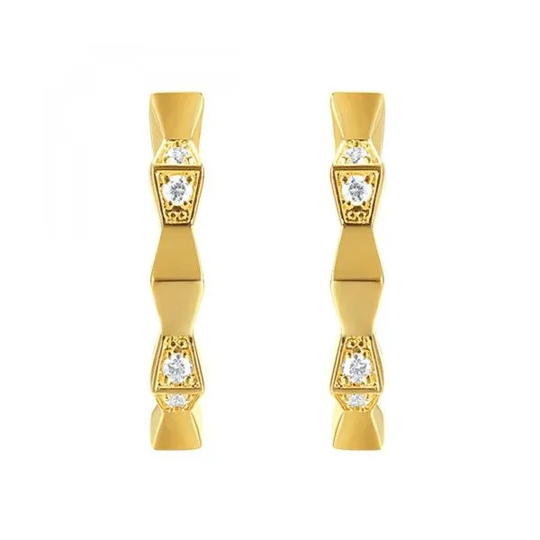 14 Karat Yellow Gold Geometric Hoop Earrings Dickinson Jewelers Dunkirk, MD