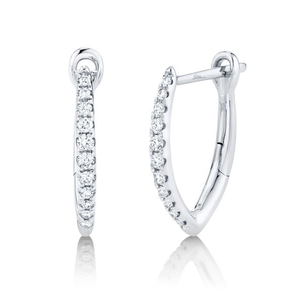 14Kt White Gold Diamond Hoop Earrings Dickinson Jewelers Dunkirk, MD