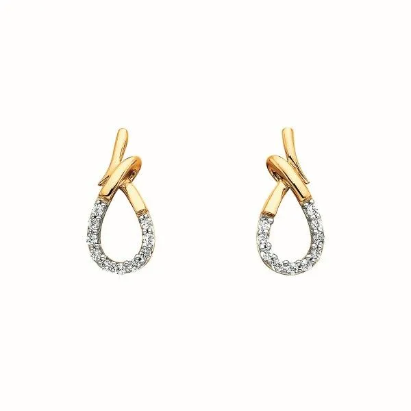 10Kt Yellow Gold Open Teardrop Diamond Post Earrings Dickinson Jewelers Dunkirk, MD