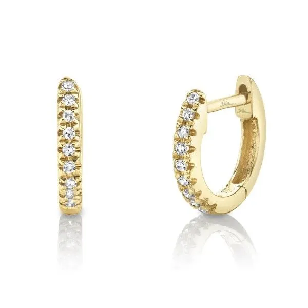 14k Yellow Gold Diamond Huggie Earrings Dickinson Jewelers Dunkirk, MD