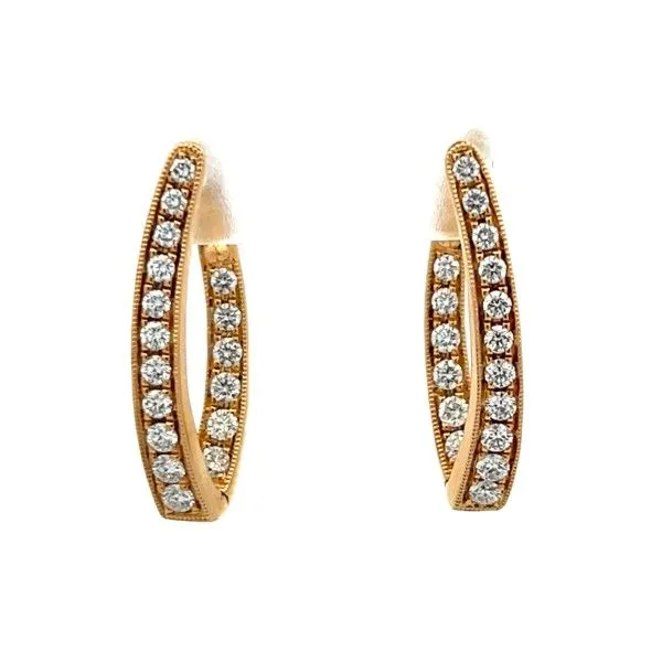 18K Yellow Gold Diamond Hoop Earrings Dickinson Jewelers Dunkirk, MD