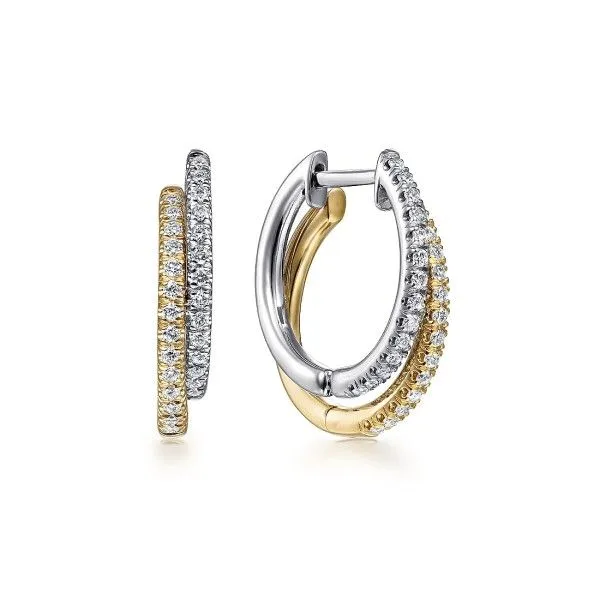 14Kt Double Diamond Hoop Earrings Dickinson Jewelers Dunkirk, MD