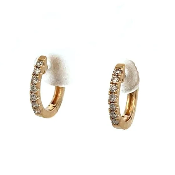 14K Yellow Gold Diamond Hoop Earrings Dickinson Jewelers Dunkirk, MD